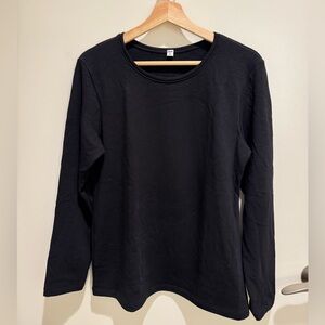 Uniqlo HEATTECH Ultra Warm Long Sleeve T shirt, Black, XXL